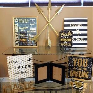 Black, White and Gold Room Decor
